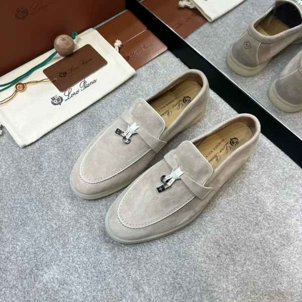 Loro Piana Summer Walk Loafers Beige Suede Casual Shoes - 1