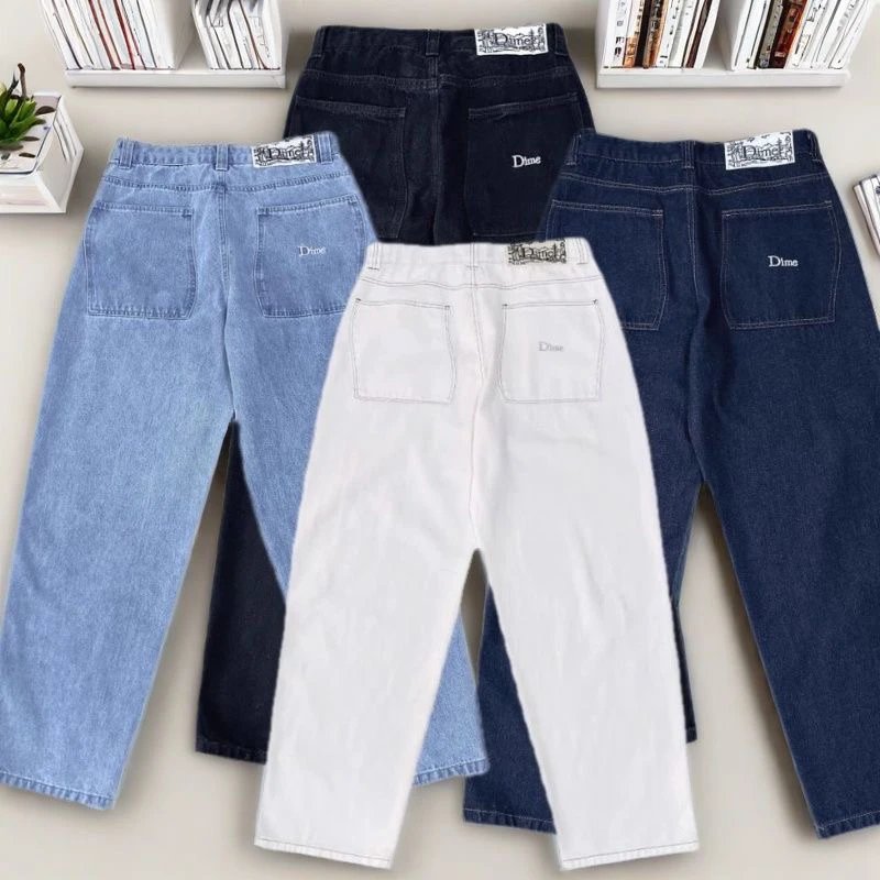 Dime Embroidered Skateboard Straight Denim Jeans