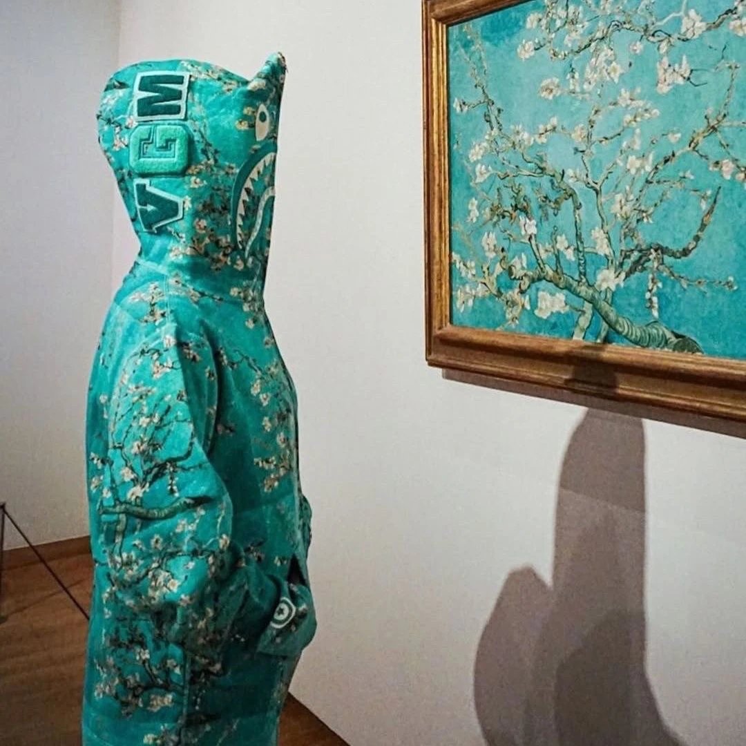 A Bathing Ape x Van Gogh Museum Shark Hoodie Turquoise Multicolor Hoodie - 6