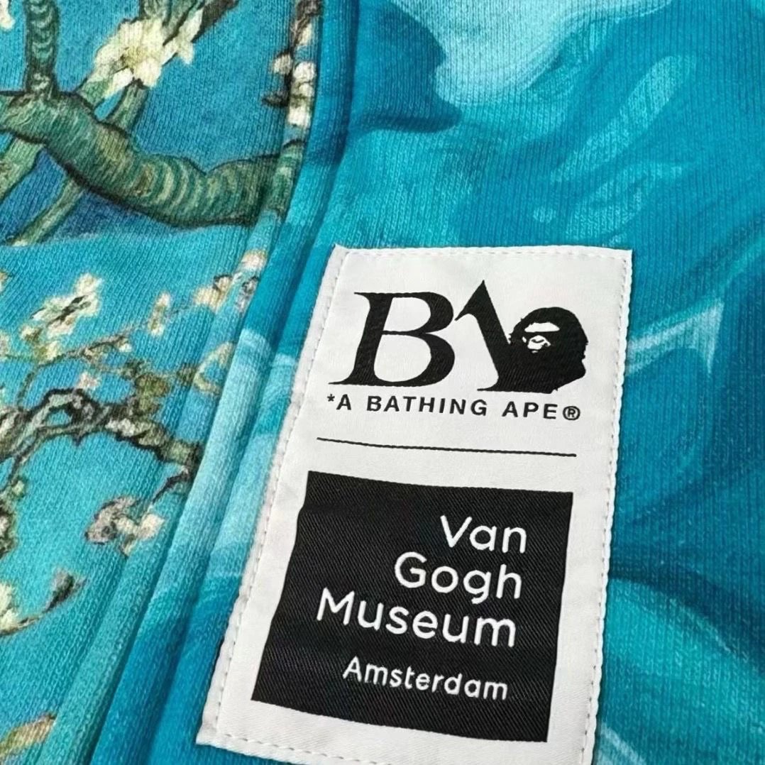 A Bathing Ape x Van Gogh Museum Shark Hoodie Turquoise Multicolor Hoodie - 7