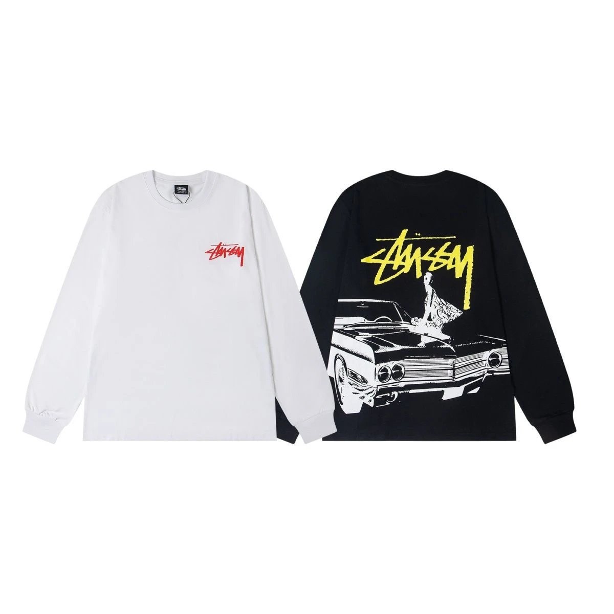 Stüssy World Tour Long Sleeve Polo Black - 7