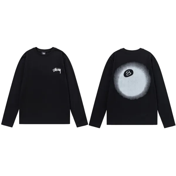 Stussy 8-Ball Long Sleeve T-Shirt Black - 1