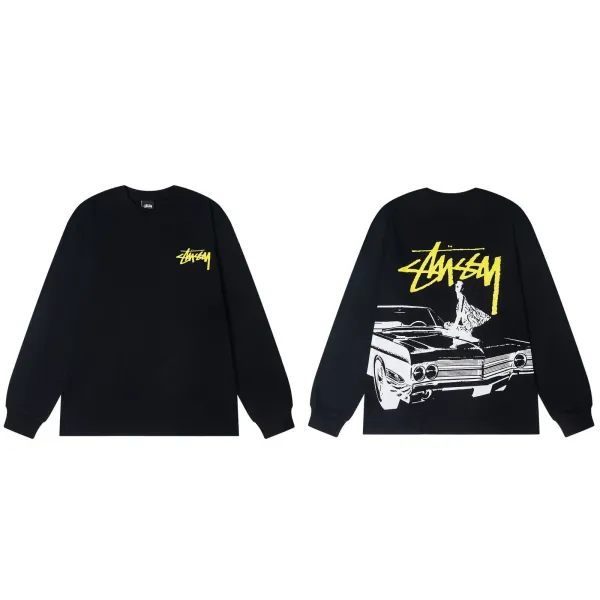 Stüssy Classic Car Graphic Long Sleeve T-Shirt Black - 1