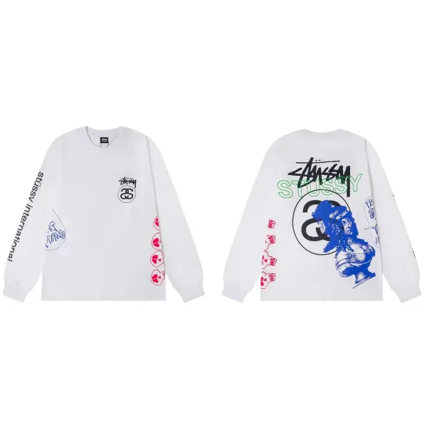Stüssy International Long Sleeve T-Shirt White - 1