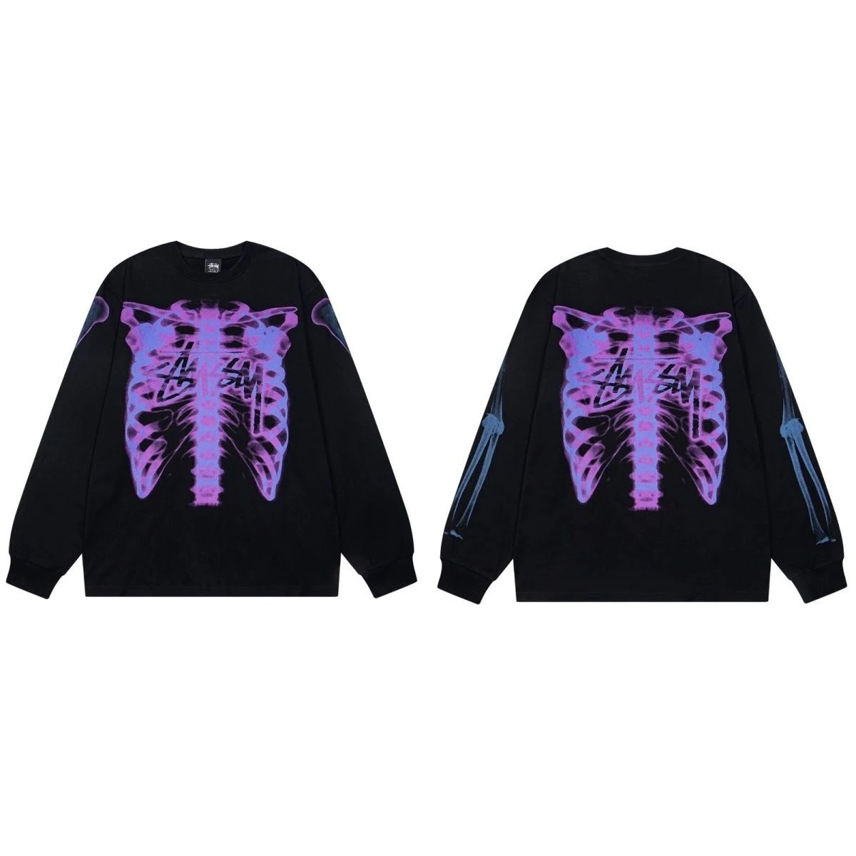 Stüssy World Tour Long Sleeve Polo Black - 13