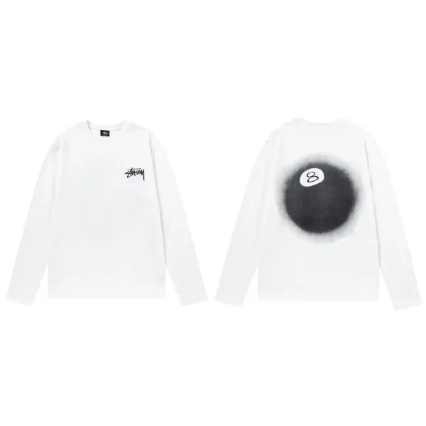 Stüssy 8-Ball Long Sleeve T-Shirt White - 1