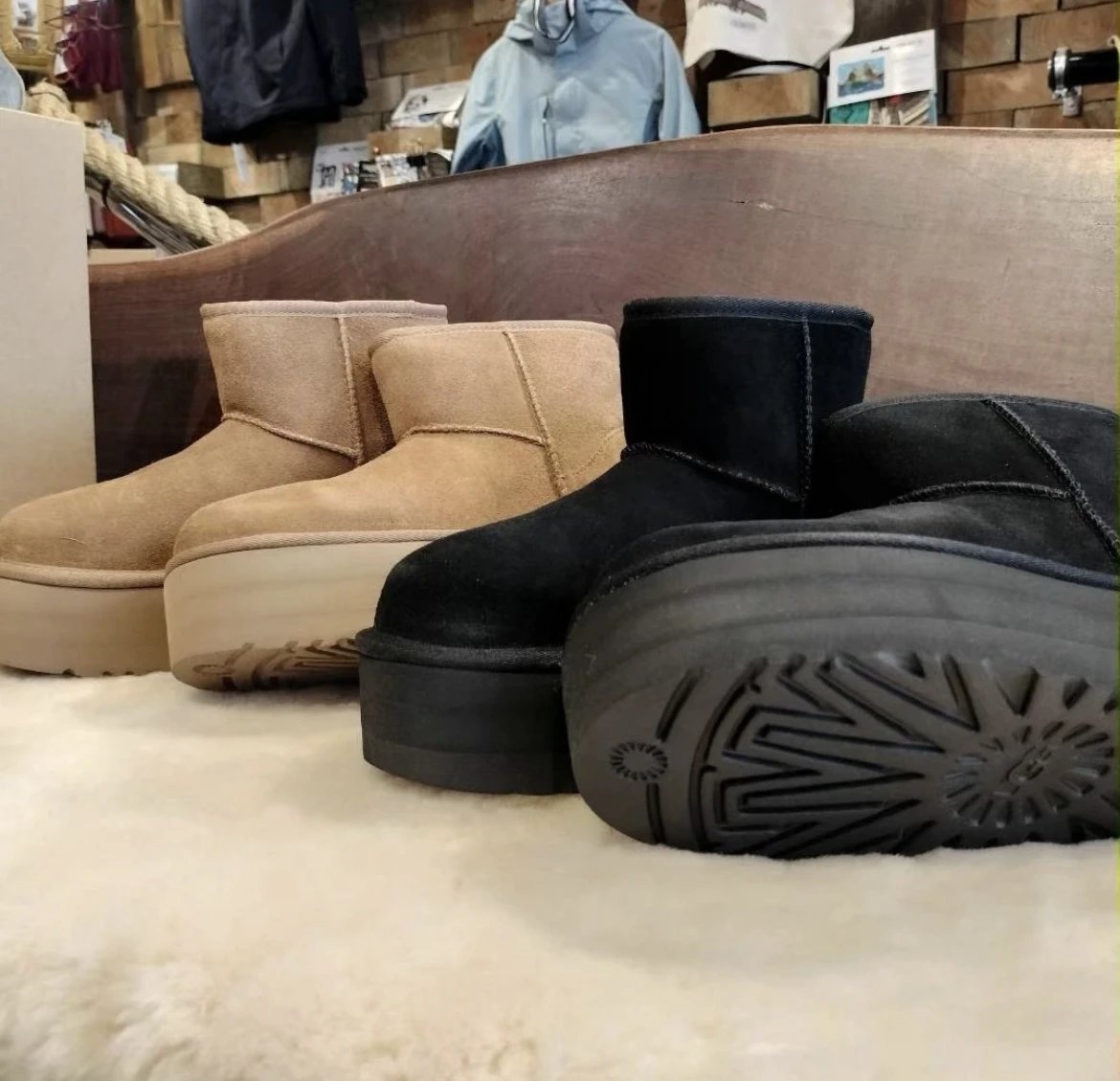 【 KOS-X 】 UG Classic Mini 5CM Thin Bottom Warm and Wear resistant Classic Simple and Versatile Fashion Mid tube Snow Boots for Men and Women 1134991