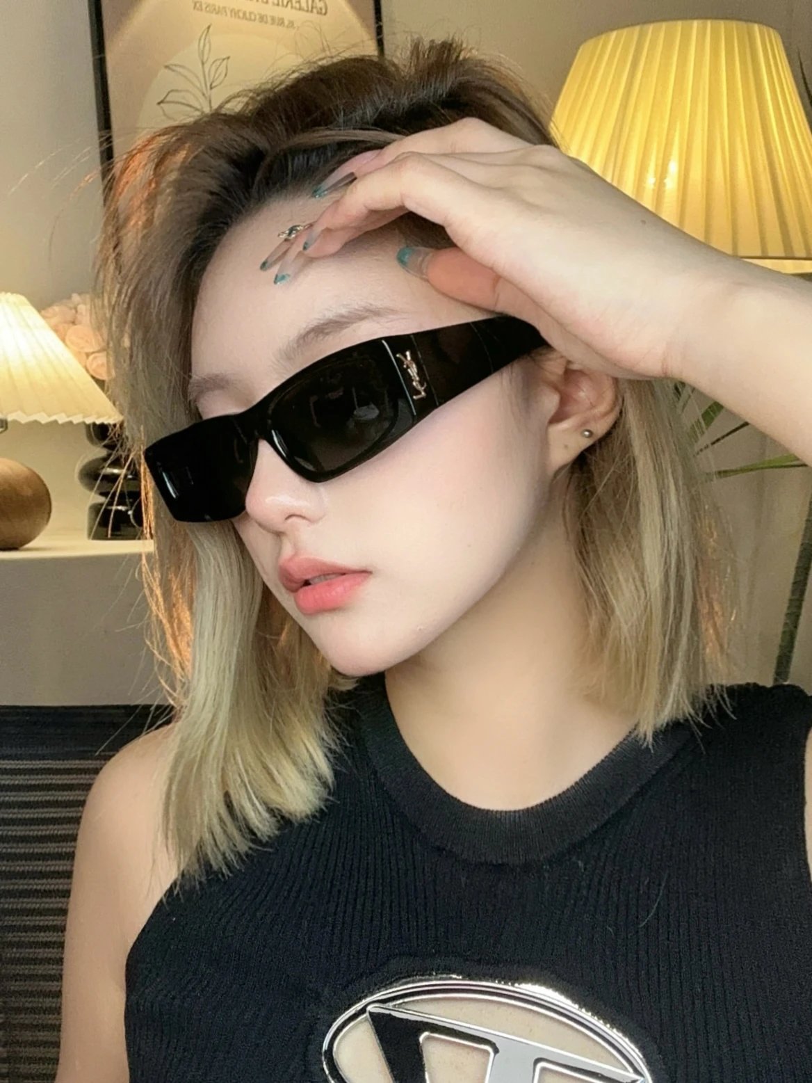 Saint SL Oversized Sunglasses Model: M140/F ROSÉ Style Unisex #C50
