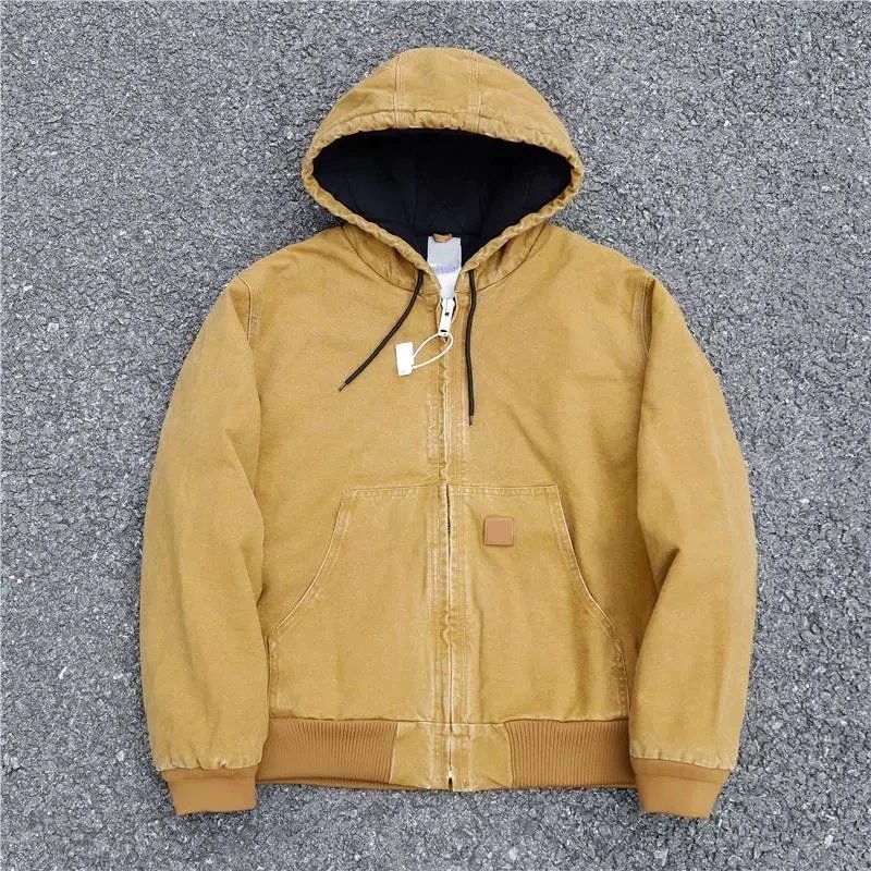 Carhartt Work In Progress Carhartt WIP Active Jacket Mustard Yellow Hooded Workwear Jacket Outerwear.jacket