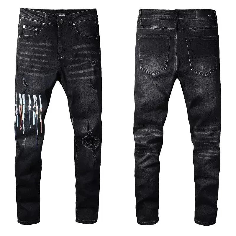 Amiri Jeans Blue Distressed Patchwork Denim Pants