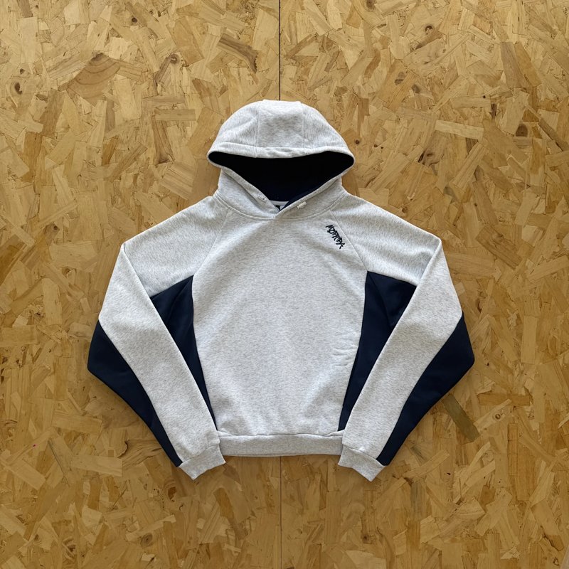 cny Mertra BIGSTEP HOOD-GREY/BLUE 灰色拼藏青面料 卫衣 M-22