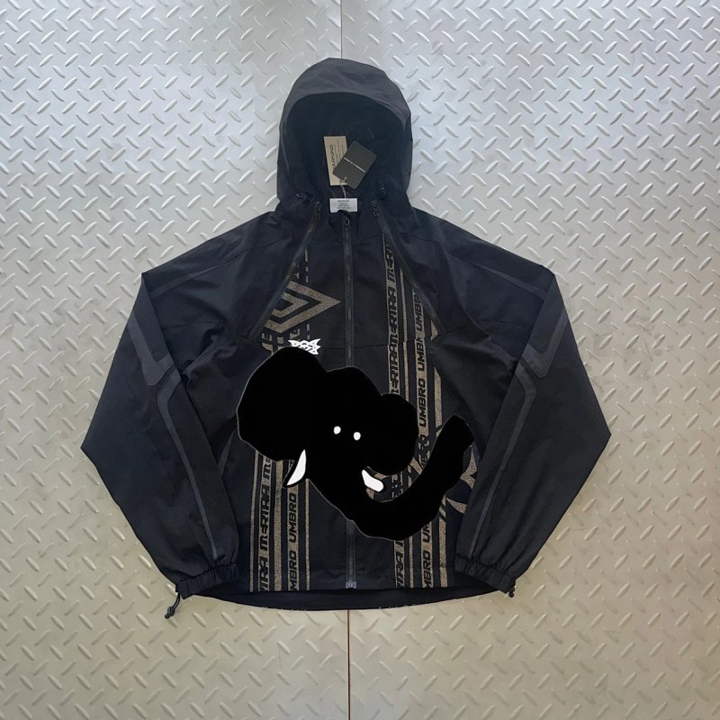 cny Mertra x Umbro TECHNICAL JACKET-BLACK 联名 反光印花冲锋衣 黑色 M-39