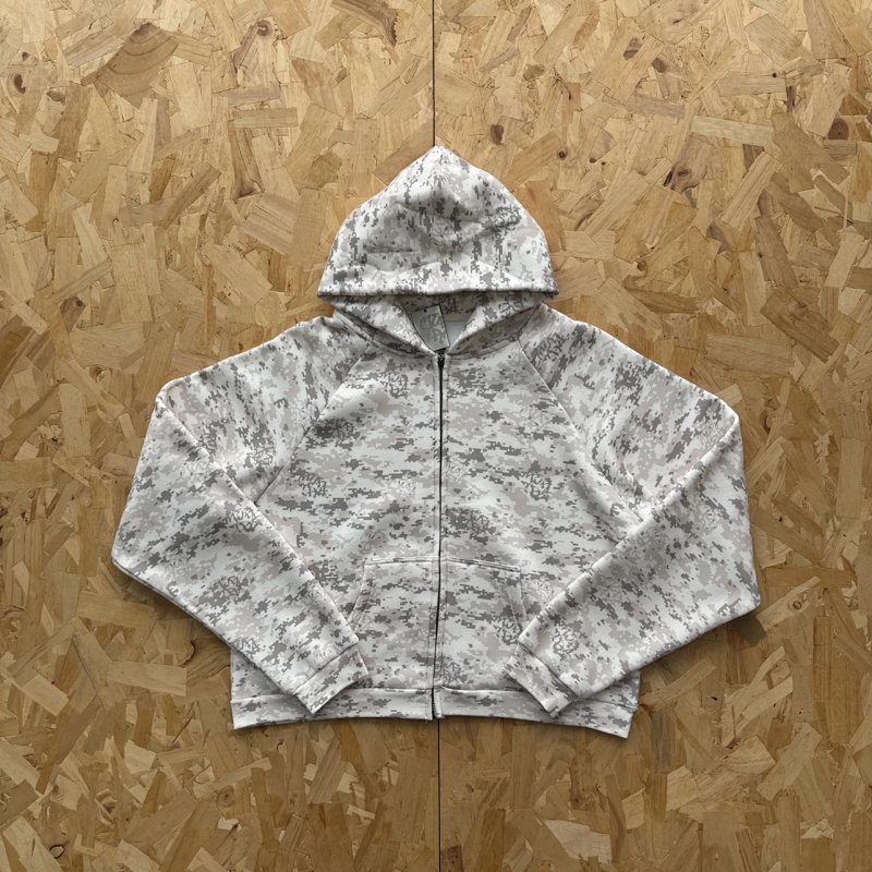 cny Mertra Sand Camo Full Zip Up Hoodie 浅色数码印迷彩拉链衫 M-10
