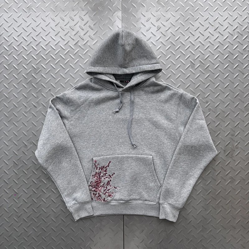 cny Blossom V3 Hoodie 粉色花开 绣花 麻灰色卫衣  DS-33