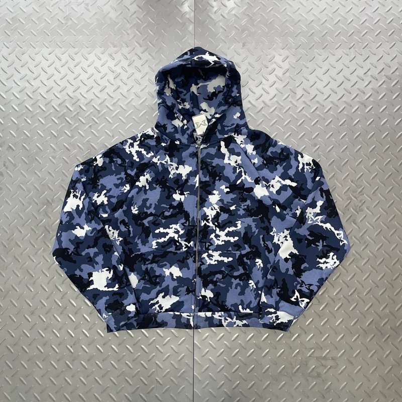cny Mertra BLUE CAMOUFLAGE JACKET 蓝色数码印迷彩拉链衫 M-41