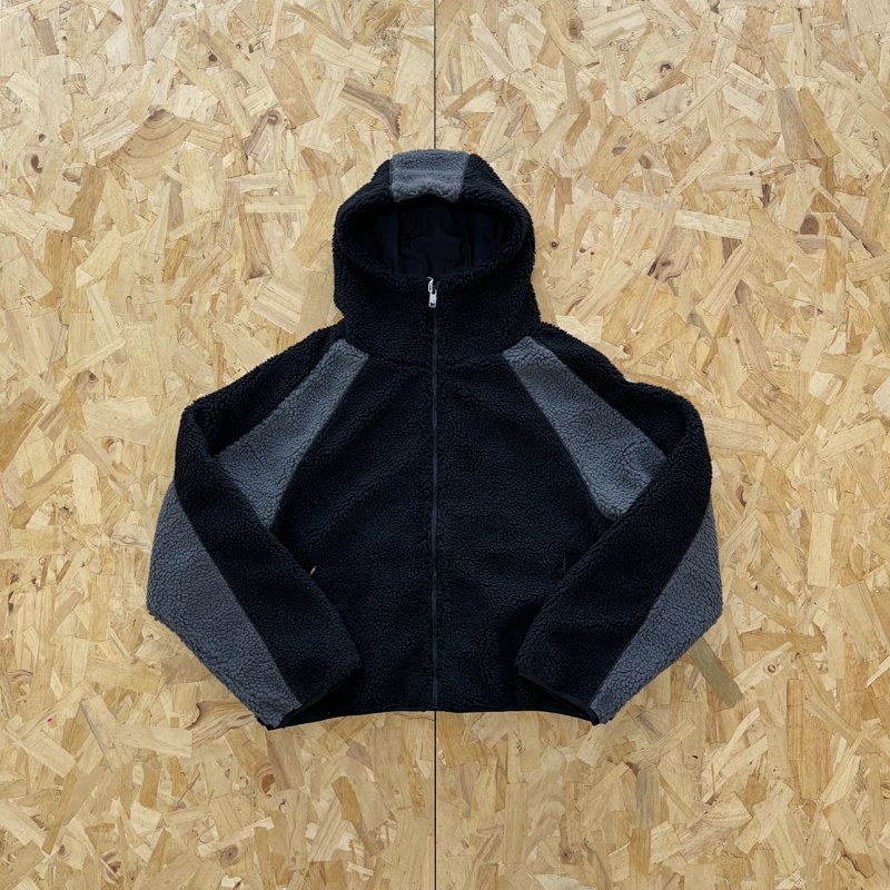 cny Mertra Yeti Fleece Zip Hoodie 黑灰拼色摇粒绒 拉链衫 M-14