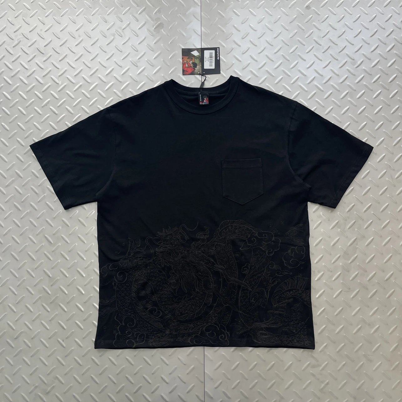 Black short sleeved DS-56 with full embroidery on the lower body of the gang