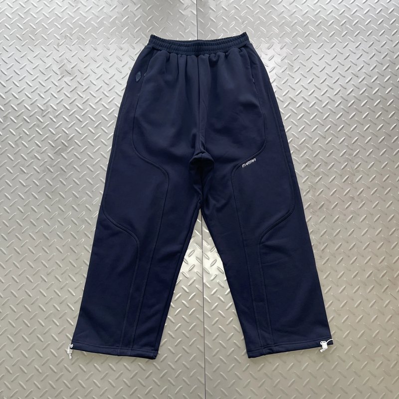 cny Mertra GLIDE JOGGERS-BLACK 弧形明线拼块 滑行 长裤 藏青色 M-44