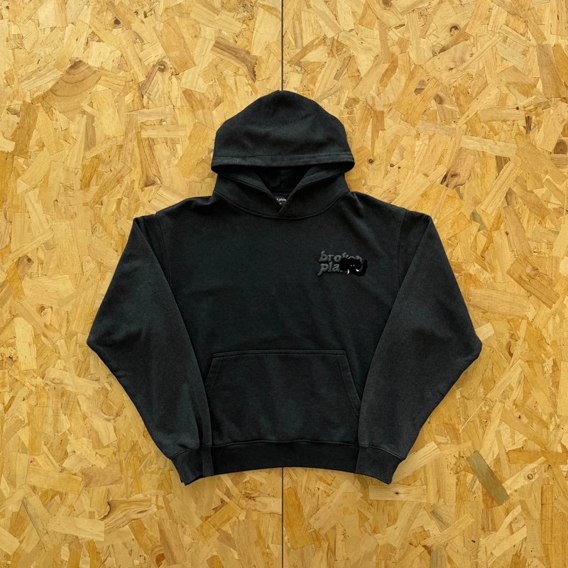 cny Washed Soot - Basic Hoodie 基础印花卫衣 水洗黑色 BPM-54