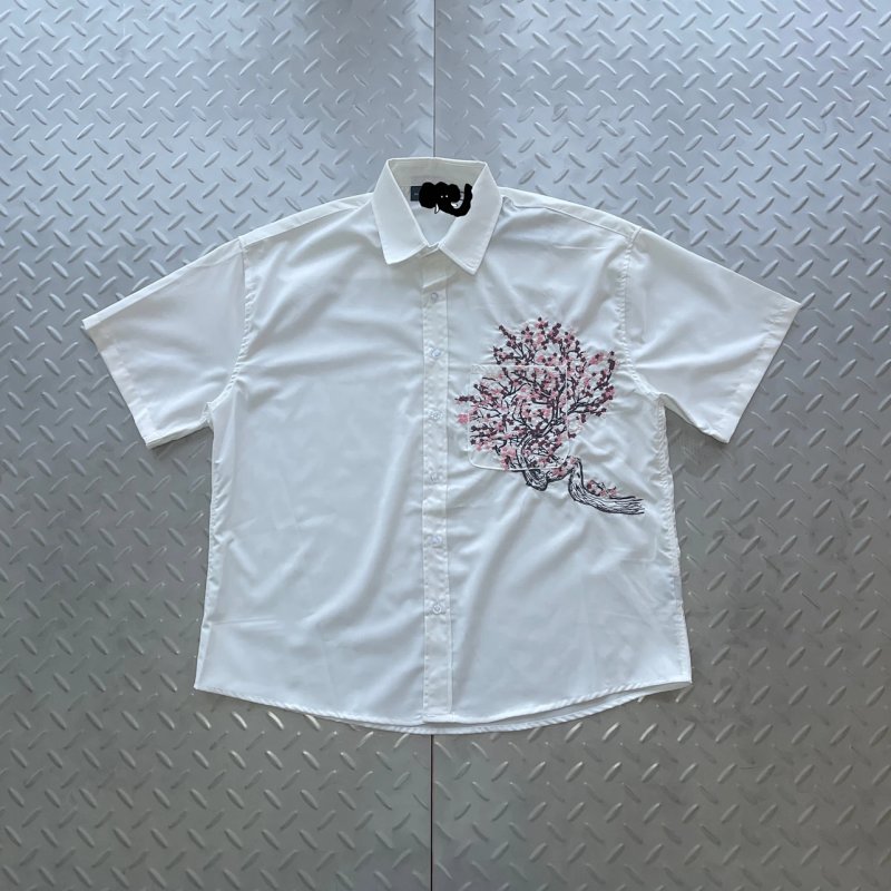 cny Derschutze Blossom V2 Shirt Creme 粉色花开 绣花 白衬衫短袖 DS-38