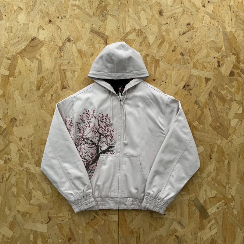 cny Derschutze "blossom" workwear Jacket 水洗粉色樱花刺绣 棉外套 DS-21
