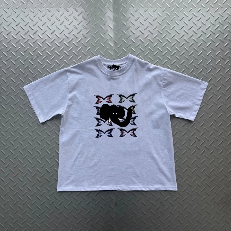 cny MERTRA STACKED LOGO TEE-WHITE 堆叠蝴蝶数码印花 白色短袖 M-37