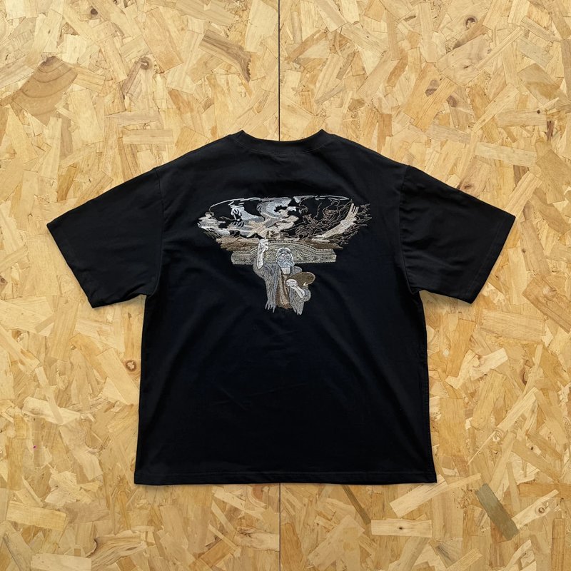cny Derschutze "awakening" T-Shirt black 01 觉醒 前后背金色绣花 黑色短袖 DS-26