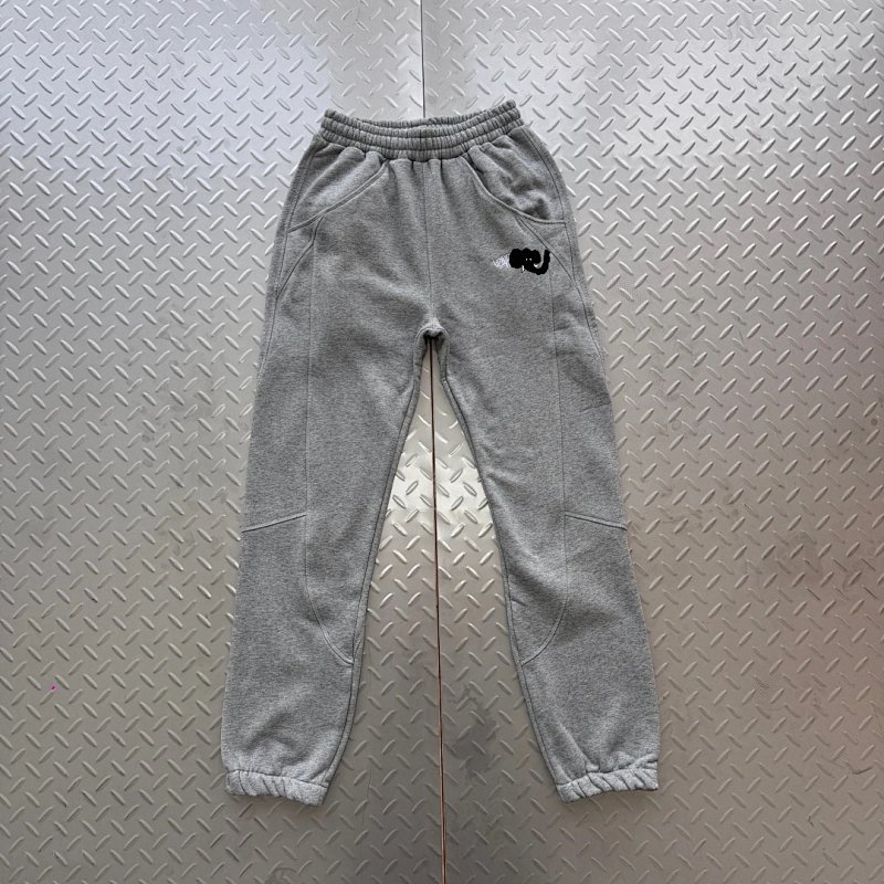 cny UpInFlames Ribbed Panel Joggers - Grey 麻灰拼接束脚长裤 UP-4