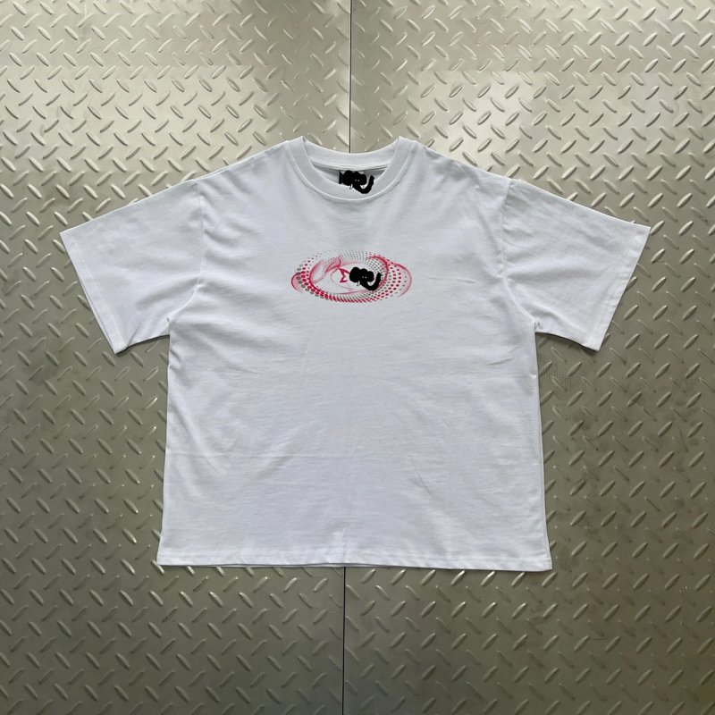 cny MERTRA AIR BRUSH VINTAGE GRAPHIC TEE 复古喷枪图案粉色印花 白色短袖 M-45