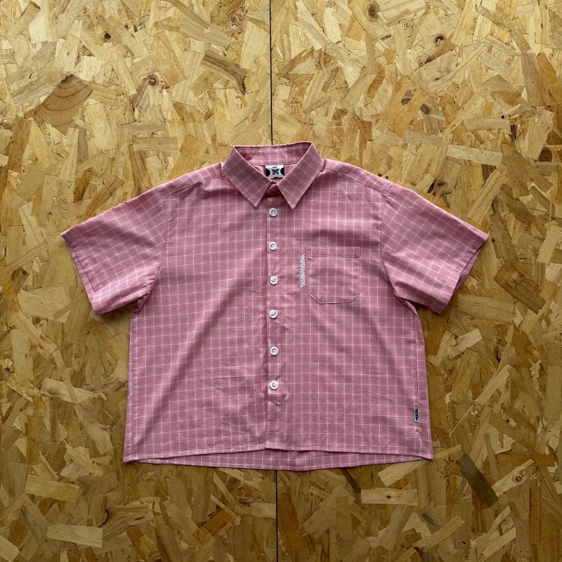 cny  Mertra Plaid Shirt-Pink 粉色格子短袖 M-34