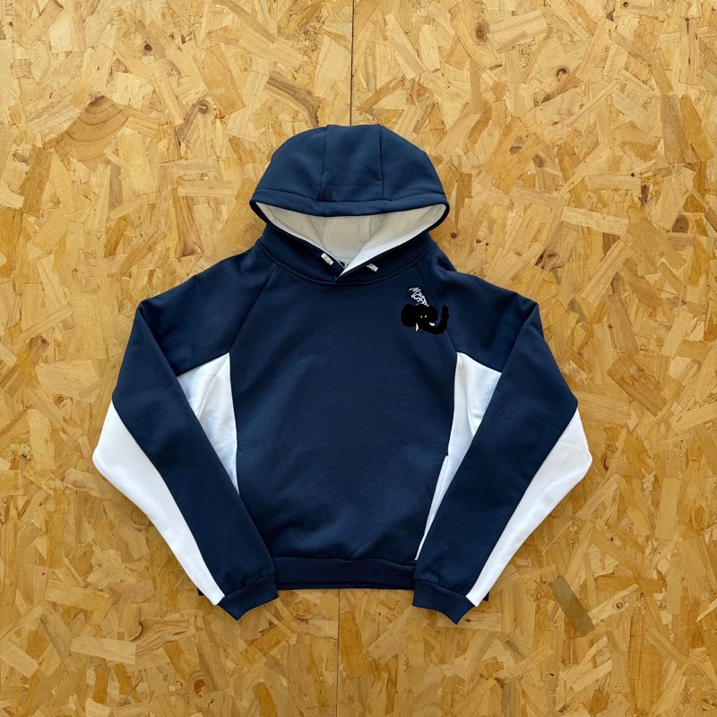 cny Mertra BIGSTEP HOOD-NAVY/WHITE  藏青拼白色面料 卫衣 M-22