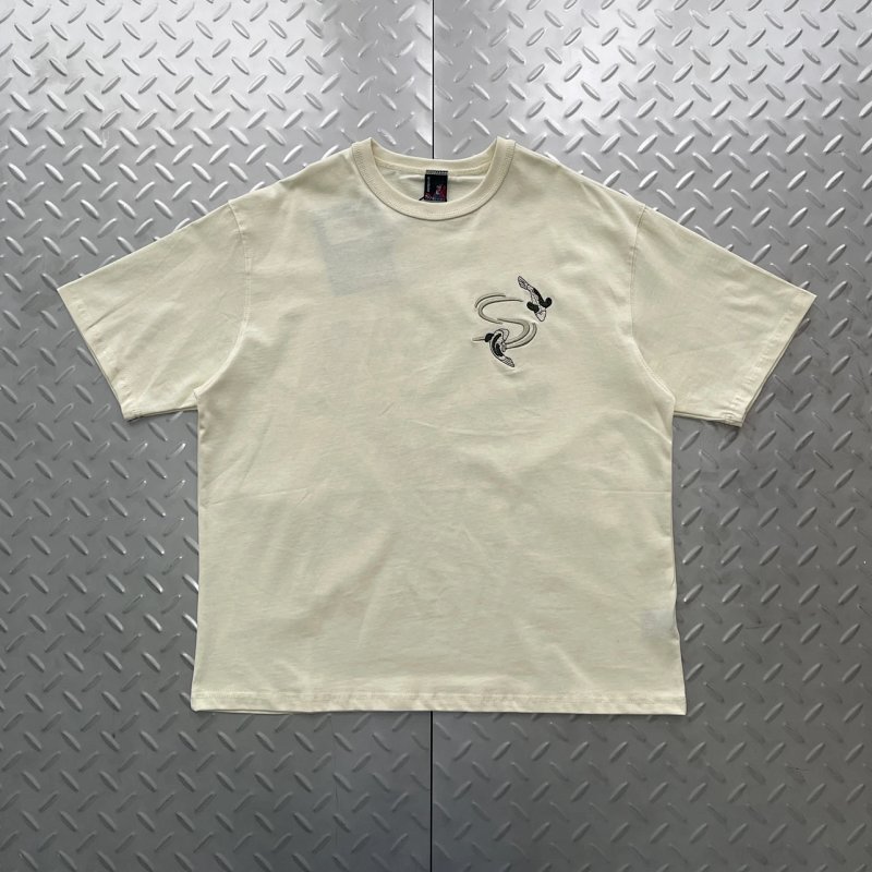 cny  Derschutze Koi T Shirt-Off White 锦鲤刺绣 后背儿童印花 米白短袖  DS-48