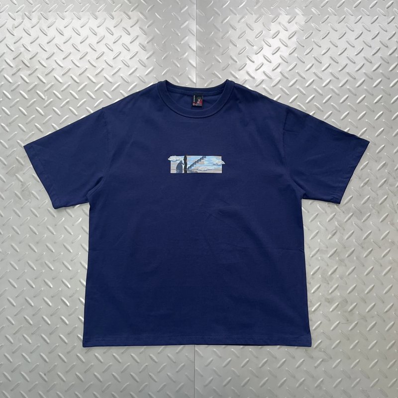 cny  Derschutze On Air T Shirt-Navy 在云端 印花叠加刺绣 藏青色短袖 DS-46