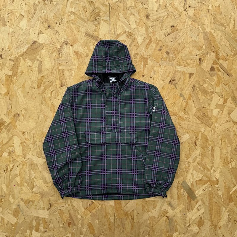 cny Tartan Jacket 格子纹 绿色半拉连帽外套 M-32