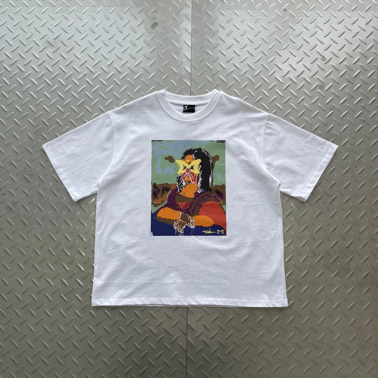 Mona Lisa Print White Short Sleeve M-50