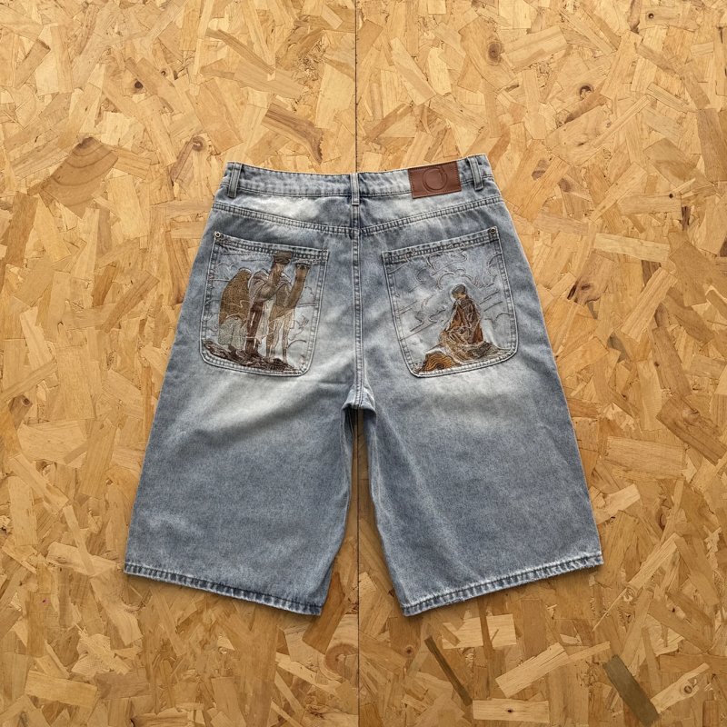 cny Derschutze yasmin v3 denim light blue 骆驼刺绣 蓝色牛仔短裤 DS-11