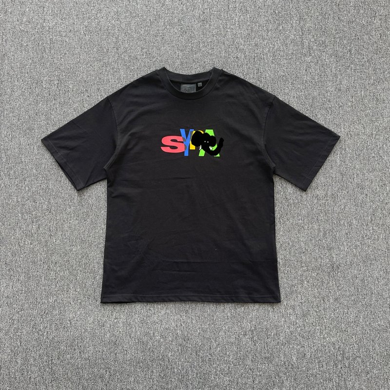 cny SYNA POSITIVE FEEDBACK PRINTED TEE - BLACK/MULTI 正面反馈叠色印花短袖 黑色 SY-179