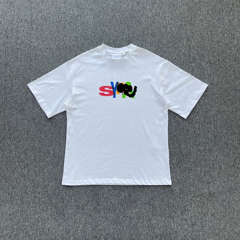 cny SYNA POSITIVE FEEDBACK PRINTED TEE - WHITE/MULTI 正面反馈叠色印花短袖 白色 SY-180