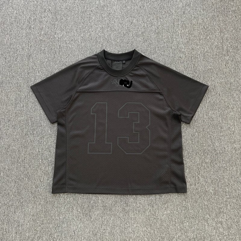 cny SYNA COLLEGE JERSEY-BLACK/BLACK 厚板黑印花 网眼短袖球衣 黑拼黑  SY-204