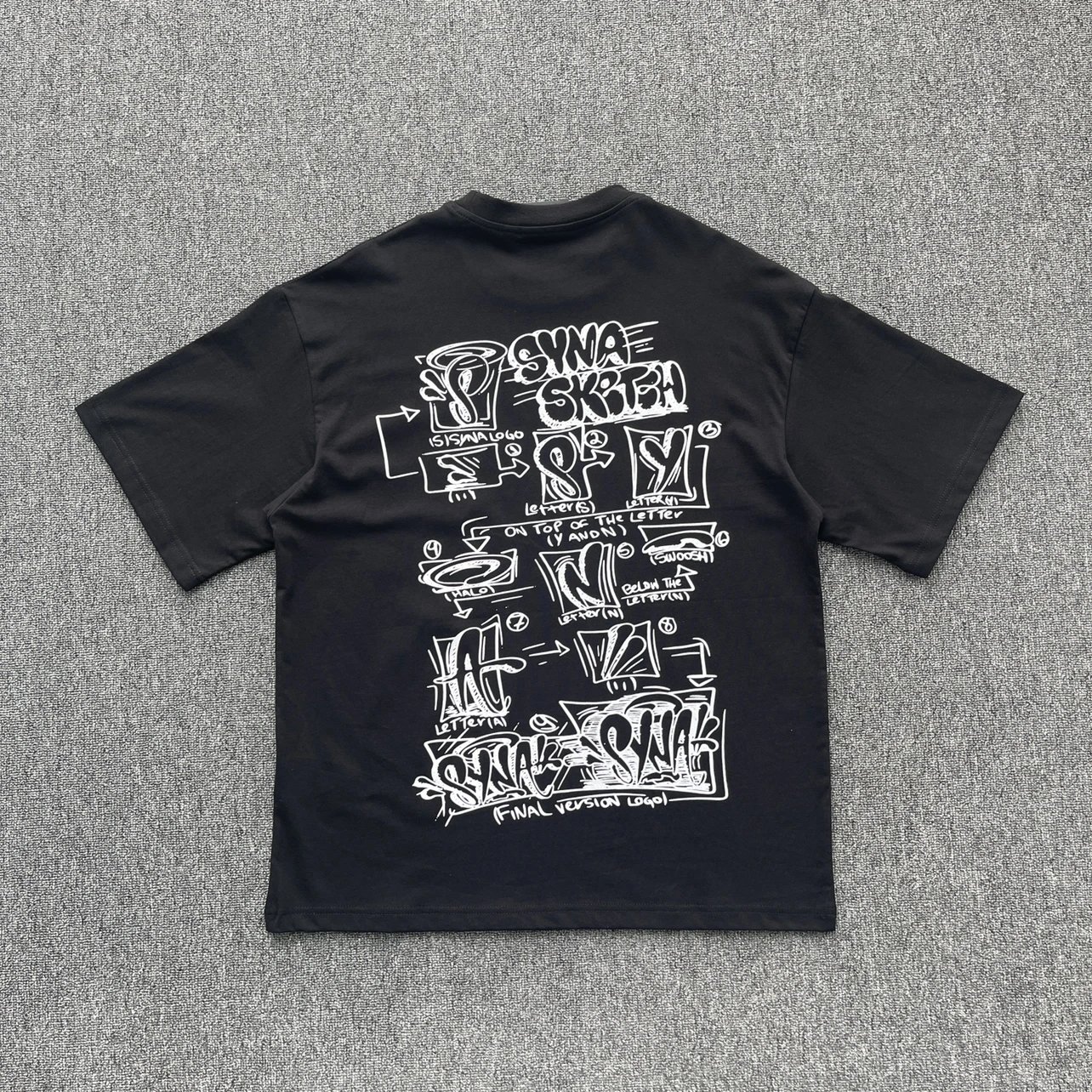 Sketch logo printed black short sleeved SY-230