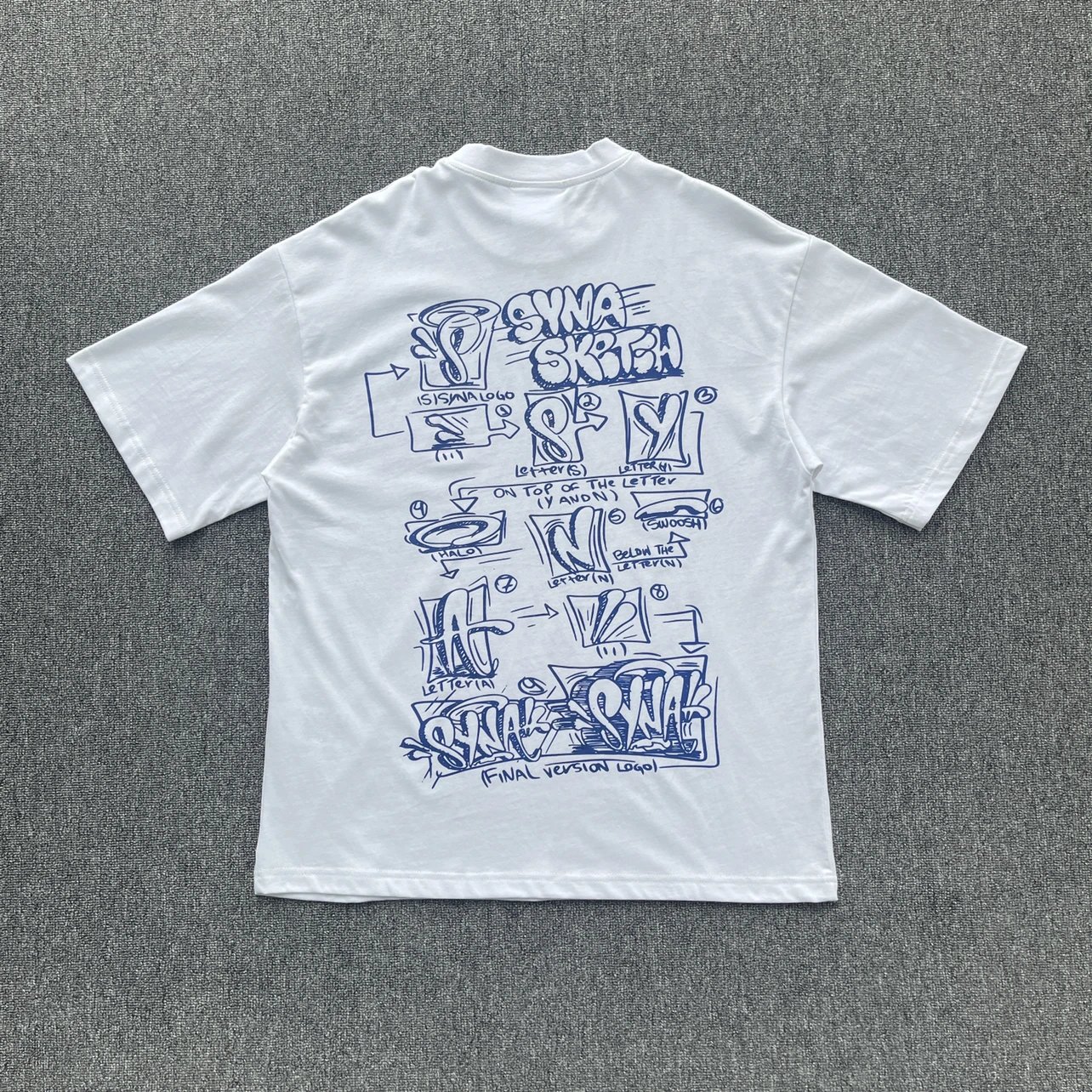 Sketch logo printed white short sleeved SY-231