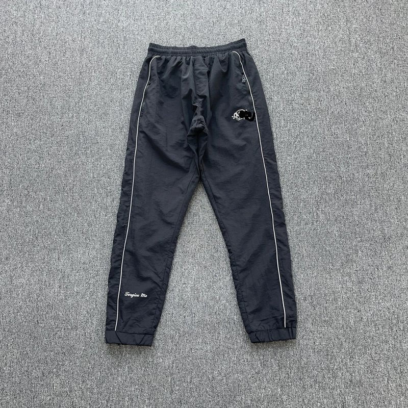 cny  SYNA TRACK PANT--BLACK/REFLECTION  反光印花嵌条 梭织长裤 黑色面料   SY-175