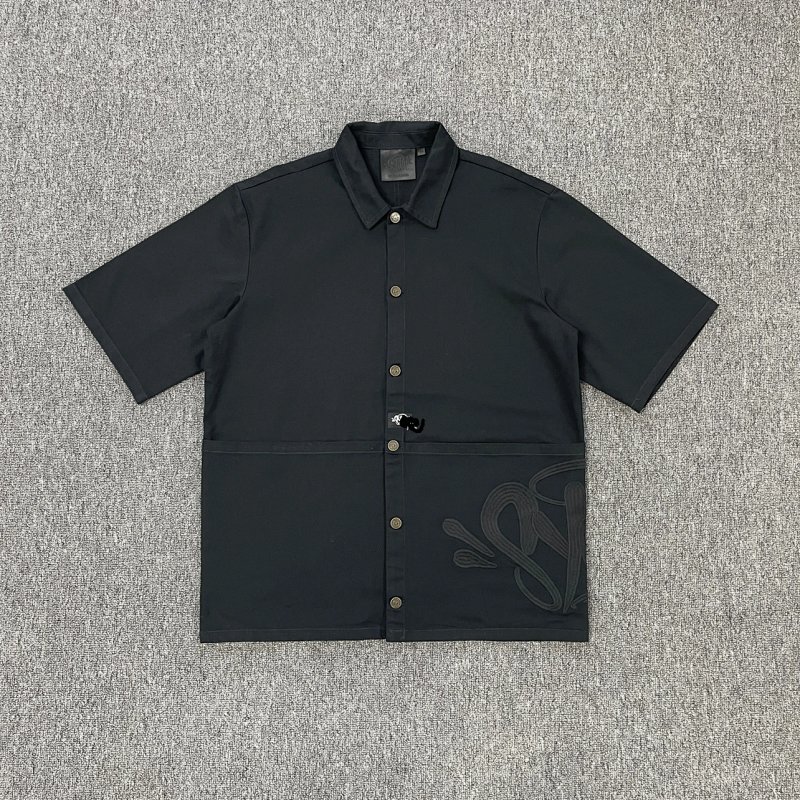 cny SYNA WORKWEAR SHIRT - BLACK 工装短袖衬衫 黑色 SY-189