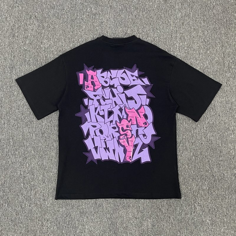 cny SYNAWORLD GRAF PRINTED TEE - BLACK/PURPLE 格拉夫紫色印花 黑色短袖 SY-196