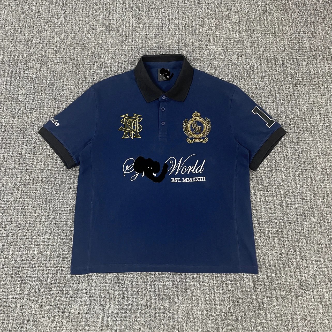 London Embroidery Navy Blue Polo Shirt SY-197