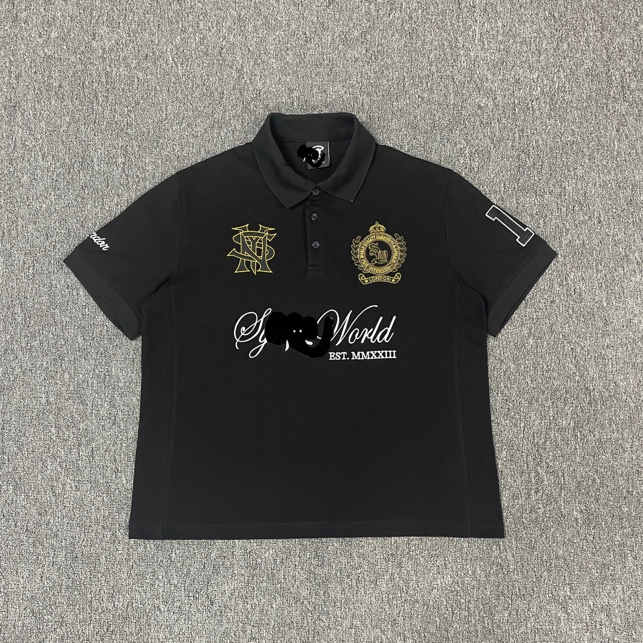 London Embroidery Black Polo Shirt SY-199