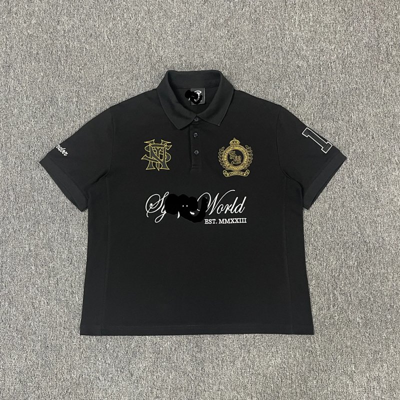 cny SYNA LONDON POLO SHIRT-BLACK 伦敦刺绣 黑色 POLO衫  SY-199