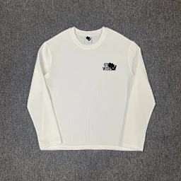 thumbnail for 字母印花华夫格长袖 白色 SY-193