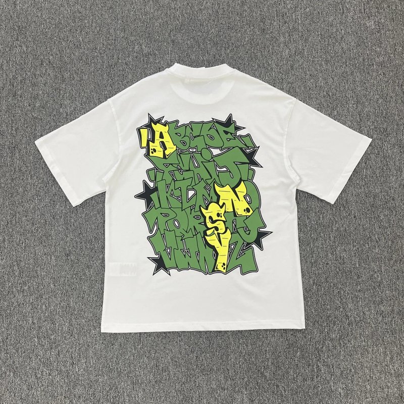 cny SYNAWORLD GRAF PRINTED TEE - WHITE/GREEN 格拉夫绿色印花 白色短袖 SY-195