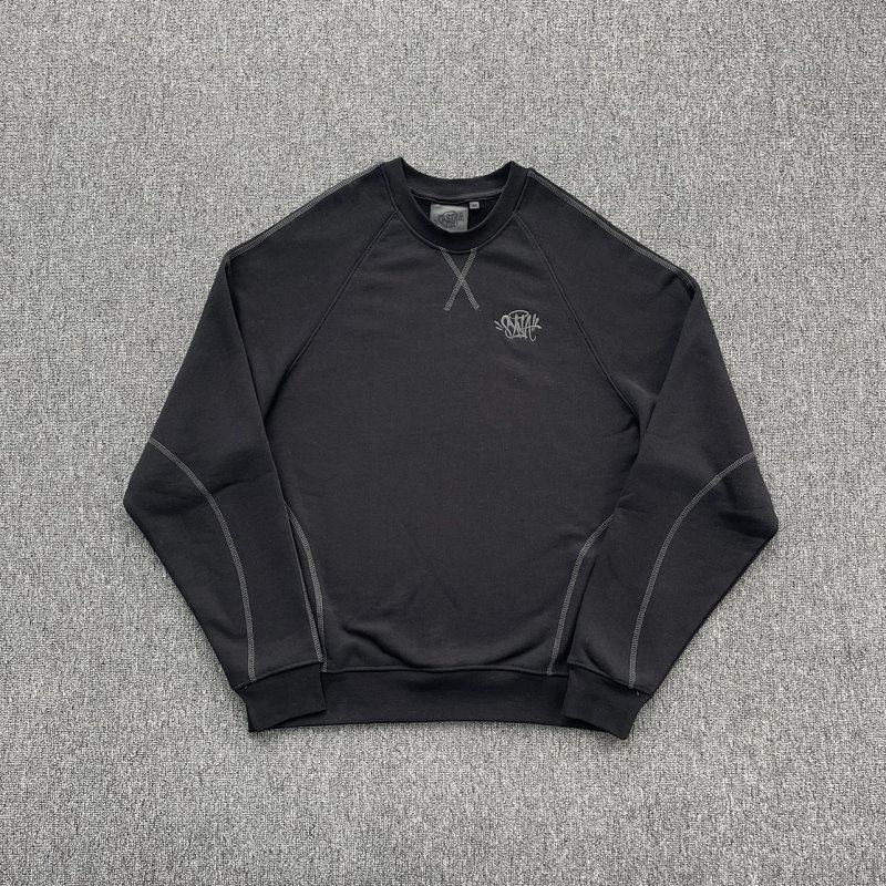 cny SYNA WORLD ENERGY CREWNECK-BLACK 胸前绣花 明线圆领 黑色卫衣 SY-216